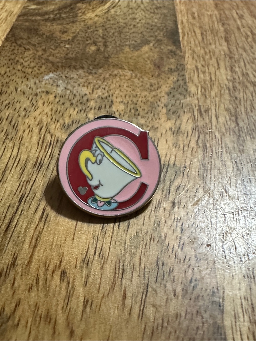 2009 Disney Alphabet Collection Beauty & the Beast Chip “C” Enamel Pin